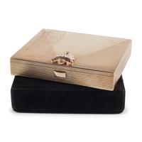 An Art Deco 14-Karat Gold, Diamond and Ruby Box