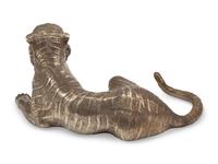 Two Silvered Bronze Models of Tigers