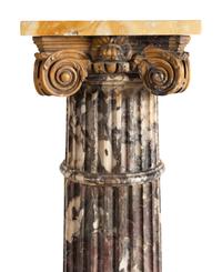 A Pair of Italian Tri-Color Marble Columns