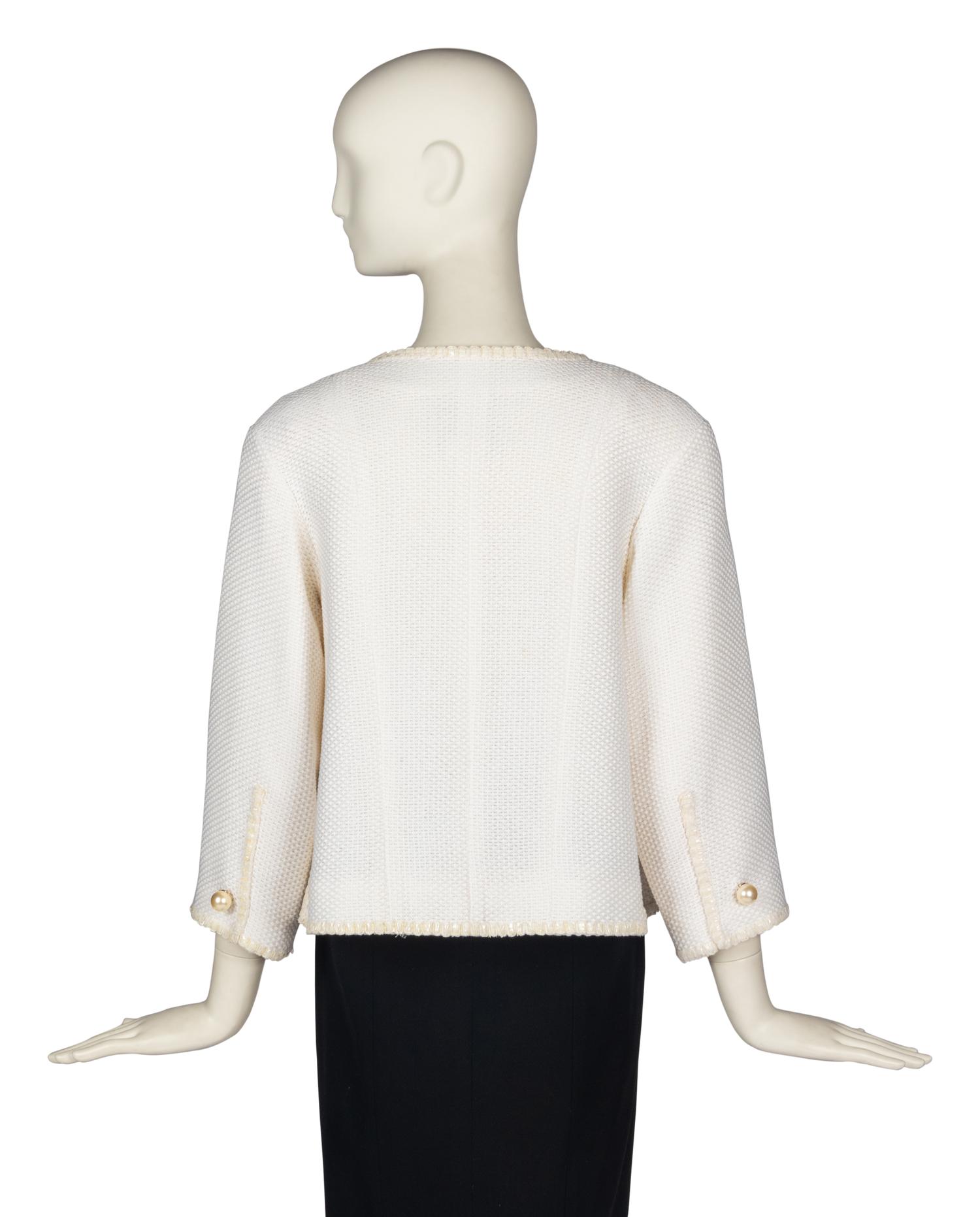 Chanel Cream Jacket With Faux Pearls, Spring 2013