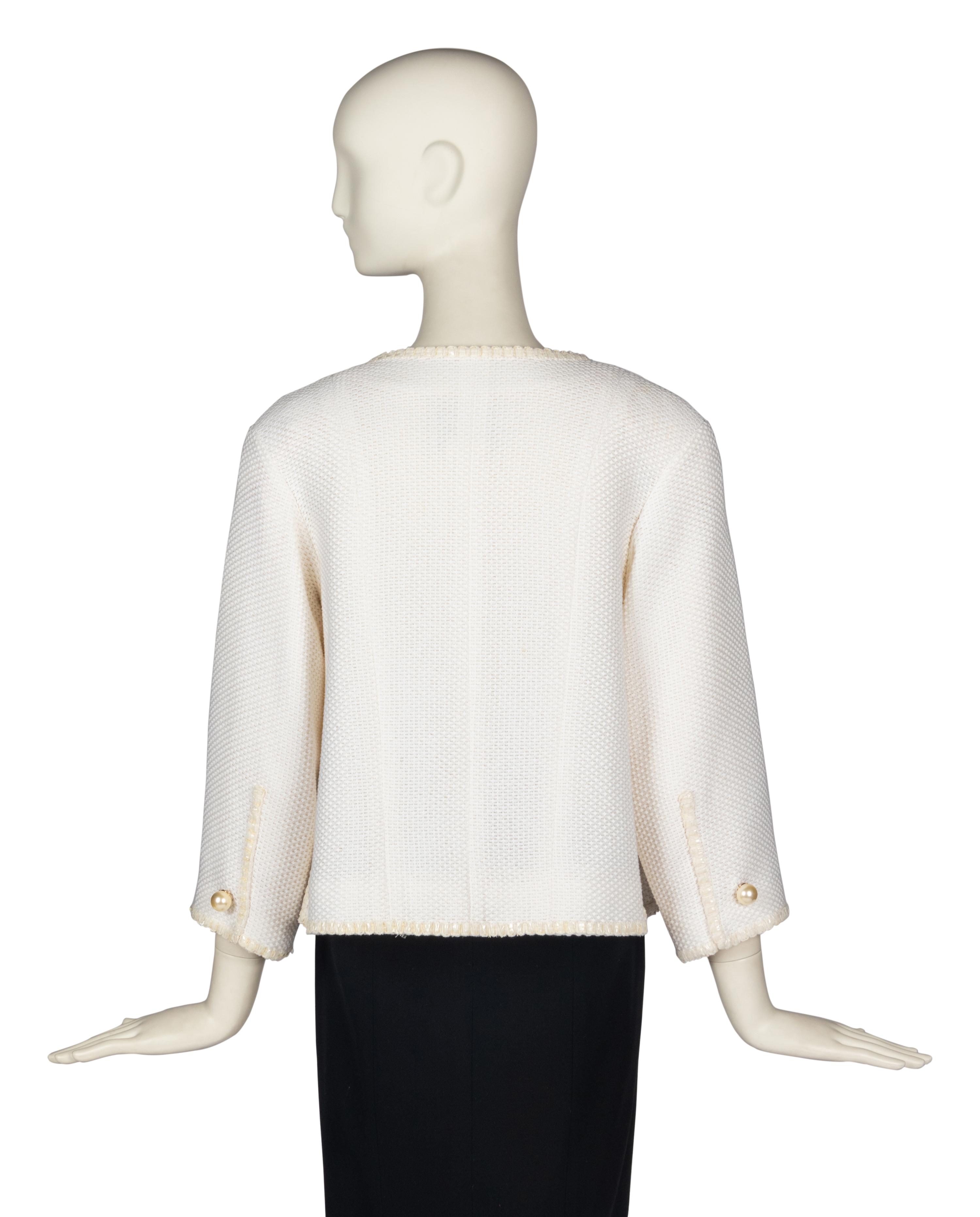 Chanel Cream Jacket With Faux Pearls, Spring 2013