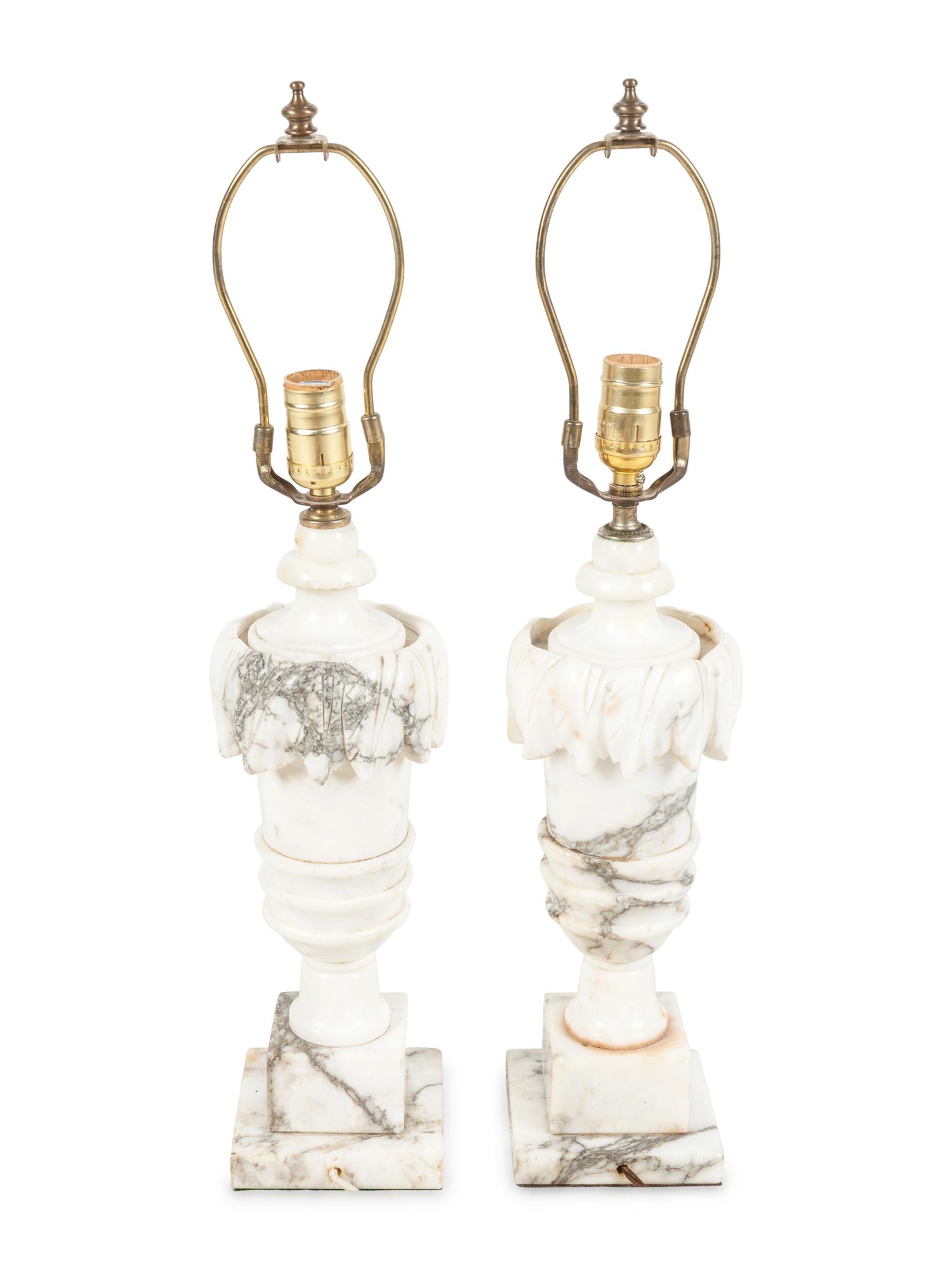 A Pair of Italian Alabaster Lamps