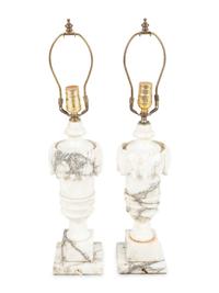 A Pair of Italian Alabaster Lamps