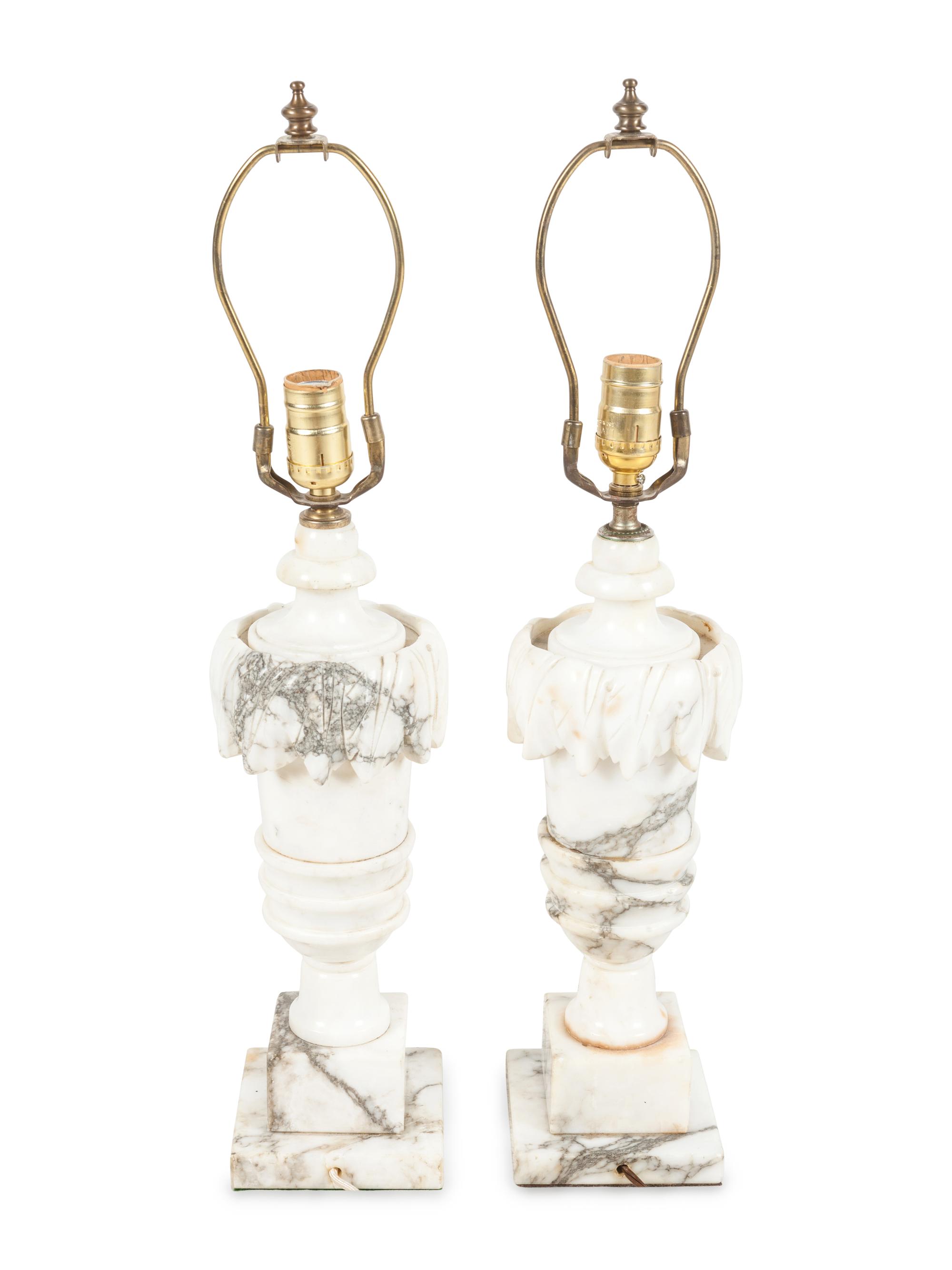 A Pair of Italian Alabaster Lamps