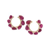 RUBELLITE AND DIAMOND EARRINGS