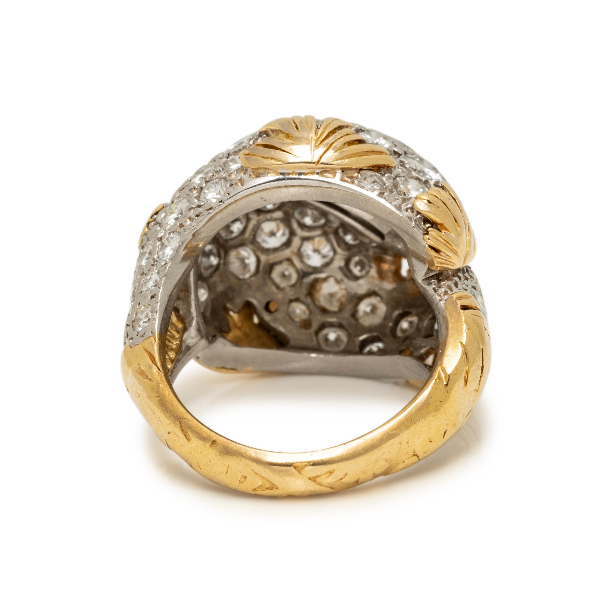 TIFFANY & CO., BICOLOR GOLD AND DIAMOND RING