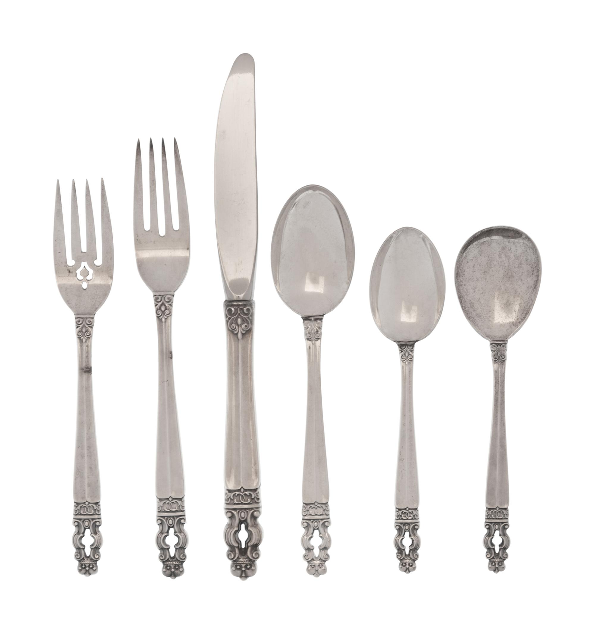 An American Silver Flatware Service