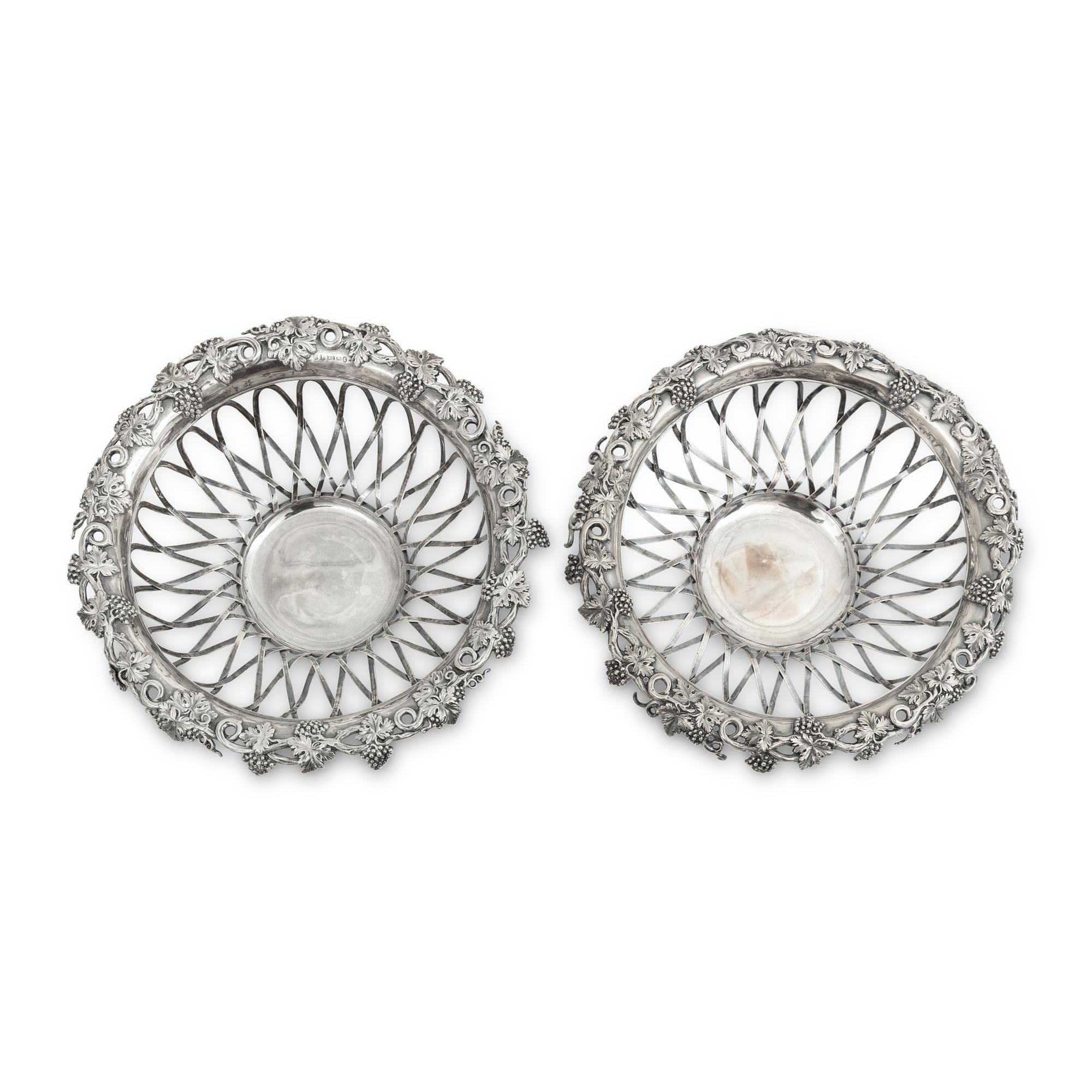 A Pair of William IV Silver Grape Baskets
