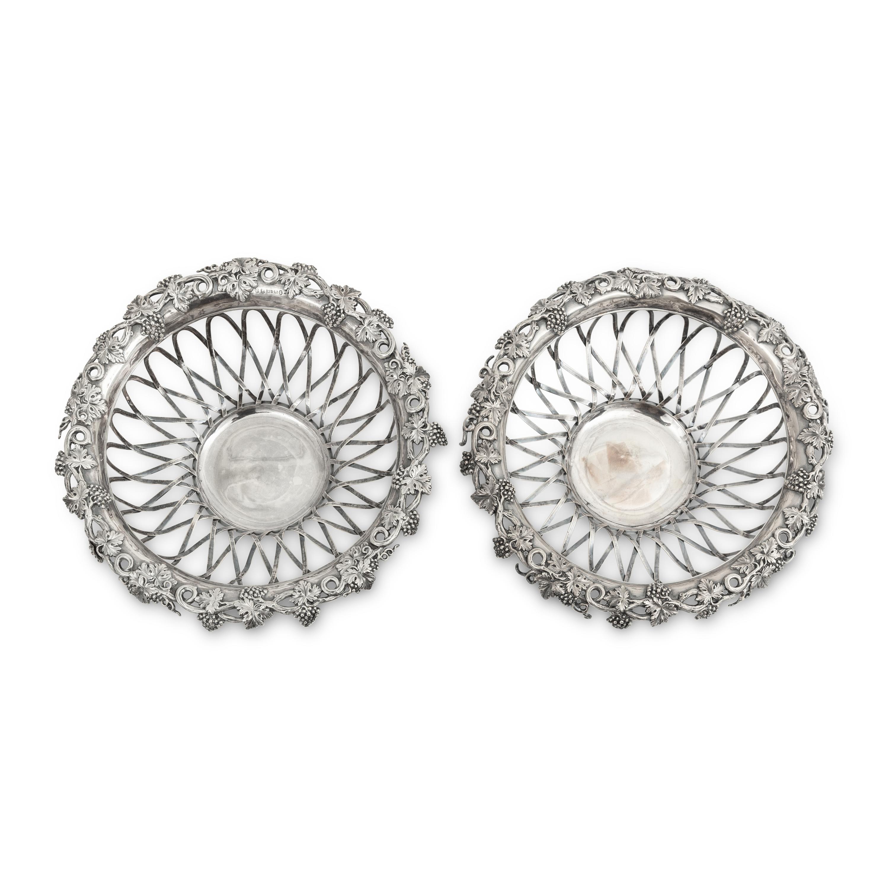 A Pair of William IV Silver Grape Baskets