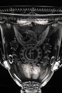 A Steuben Engraved Glass Strawberry Mansion Urn