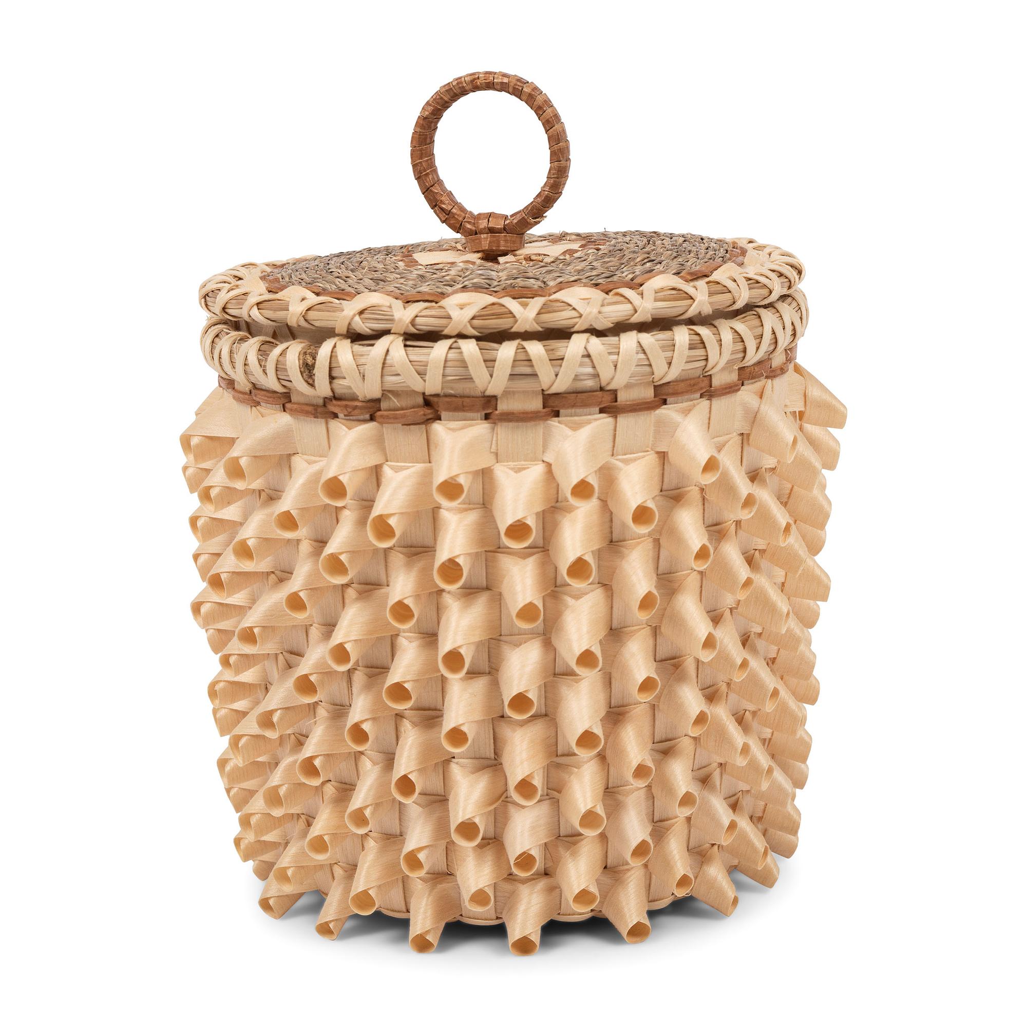 Lidded Trinket Basket, with "Porcupine Twists"