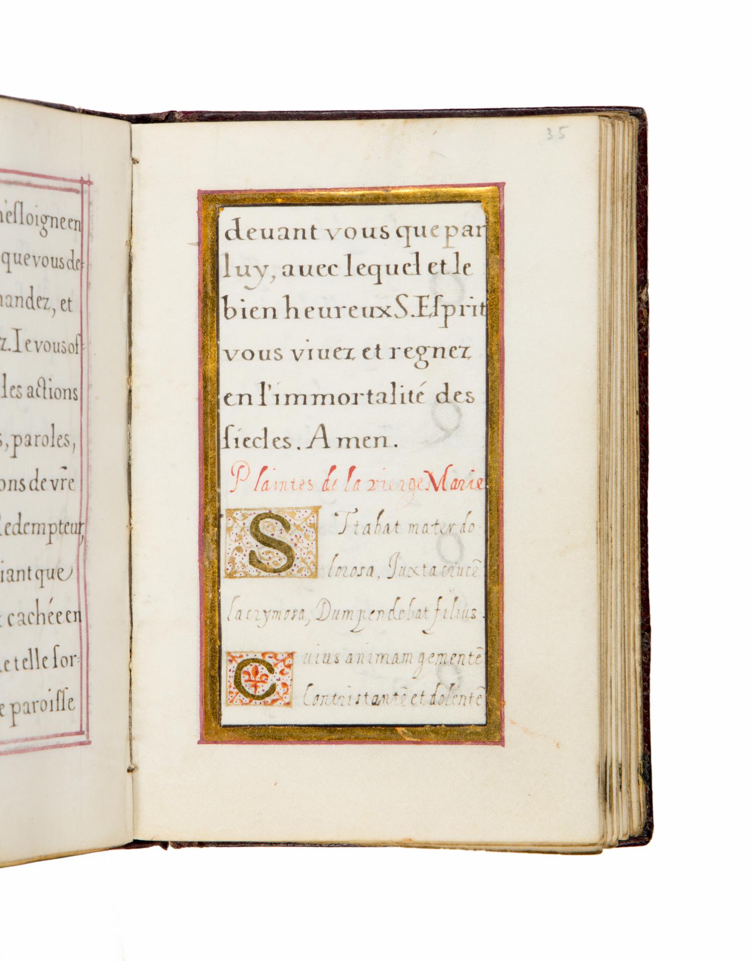 CLAUDE RUFFIN (Paris, 1554-c. 1636) Prayerbook, in Latin and French, illuminated manuscript on parchment [France, Paris, 1634]
