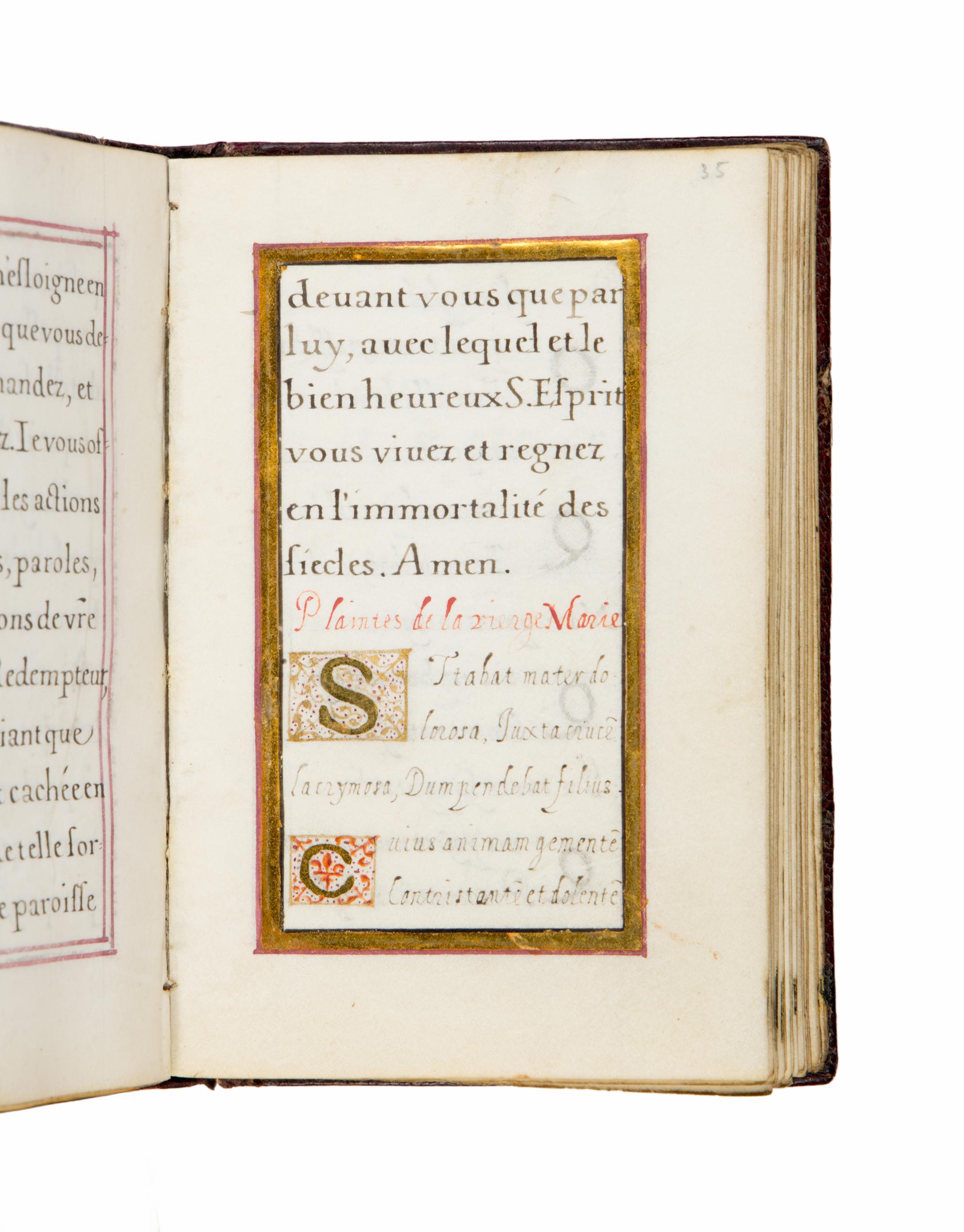 CLAUDE RUFFIN (Paris, 1554-c. 1636) Prayerbook, in Latin and French, illuminated manuscript on parchment [France, Paris, 1634]