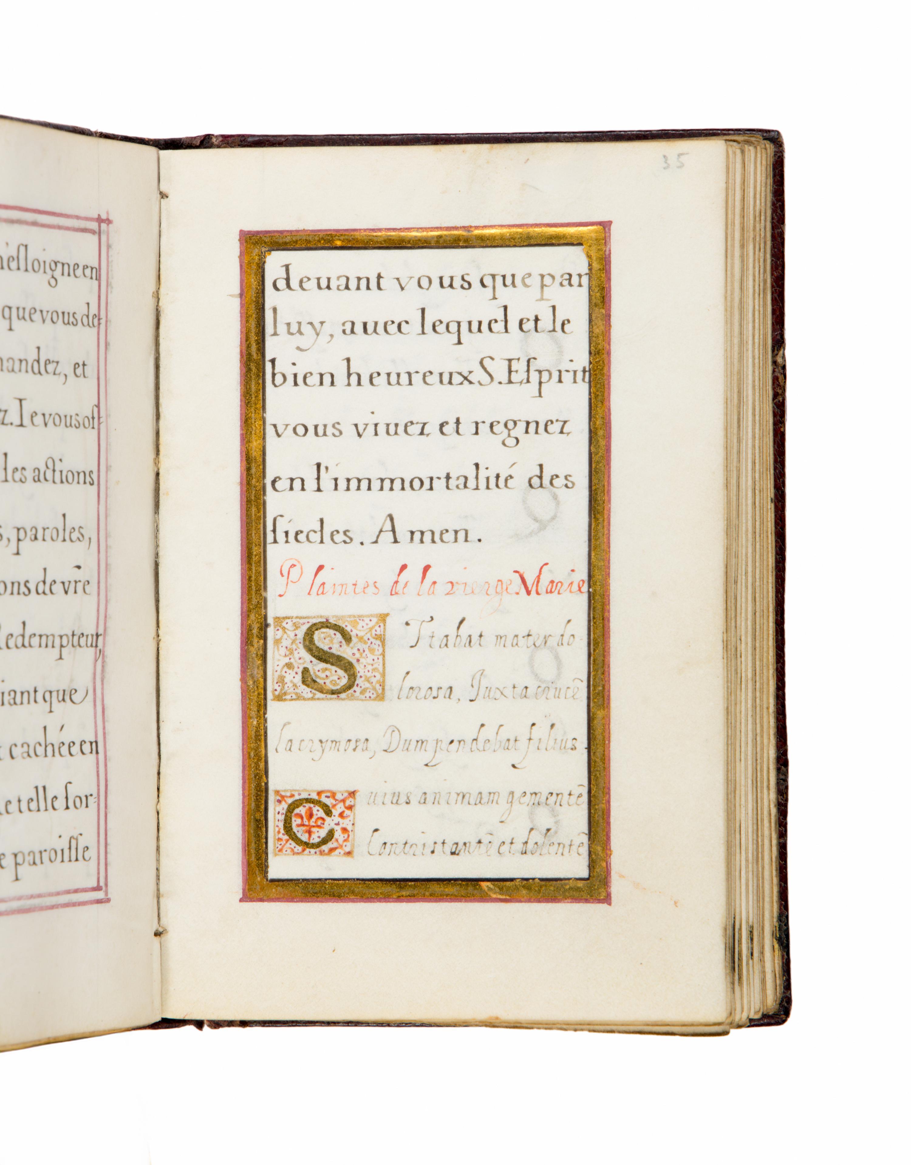 CLAUDE RUFFIN (Paris, 1554-c. 1636) Prayerbook, in Latin and French, illuminated manuscript on parchment [France, Paris, 1634]