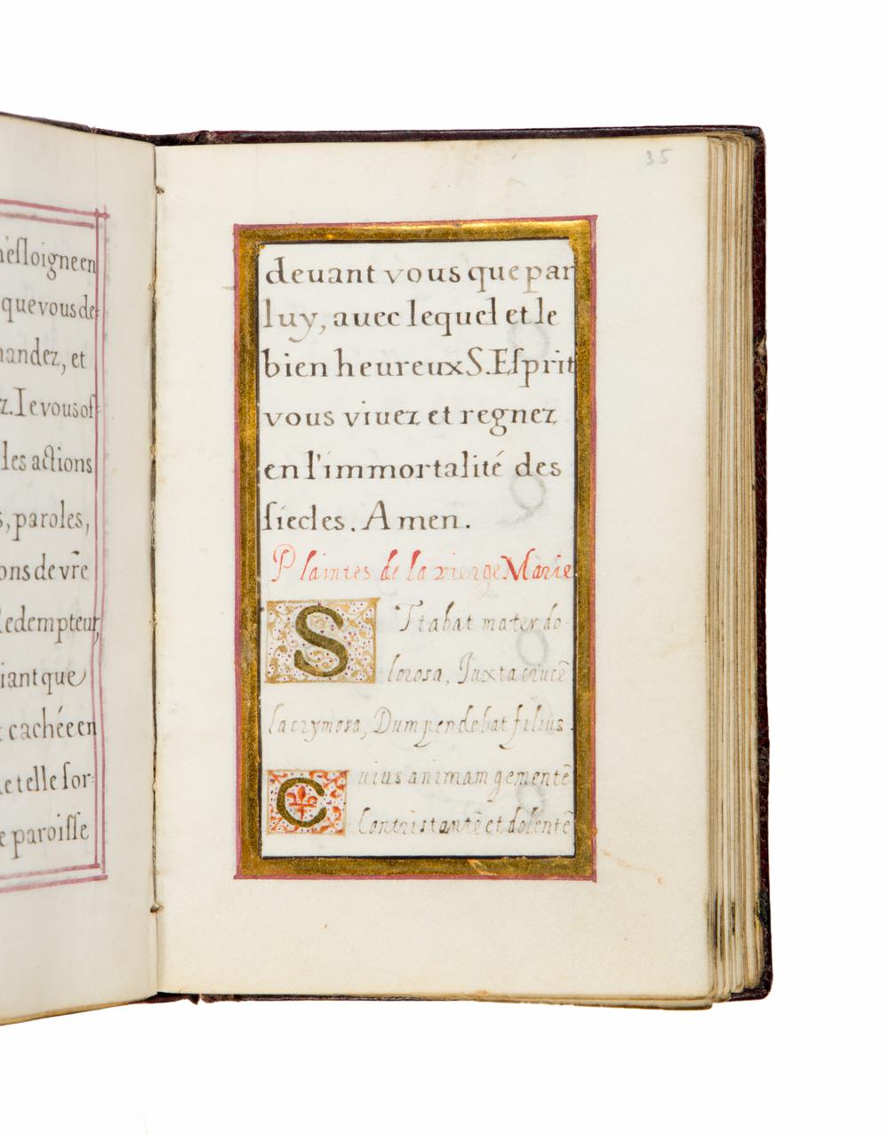 CLAUDE RUFFIN (Paris, 1554-c. 1636) Prayerbook, in Latin and French, illuminated manuscript on parchment [France, Paris, 1634]