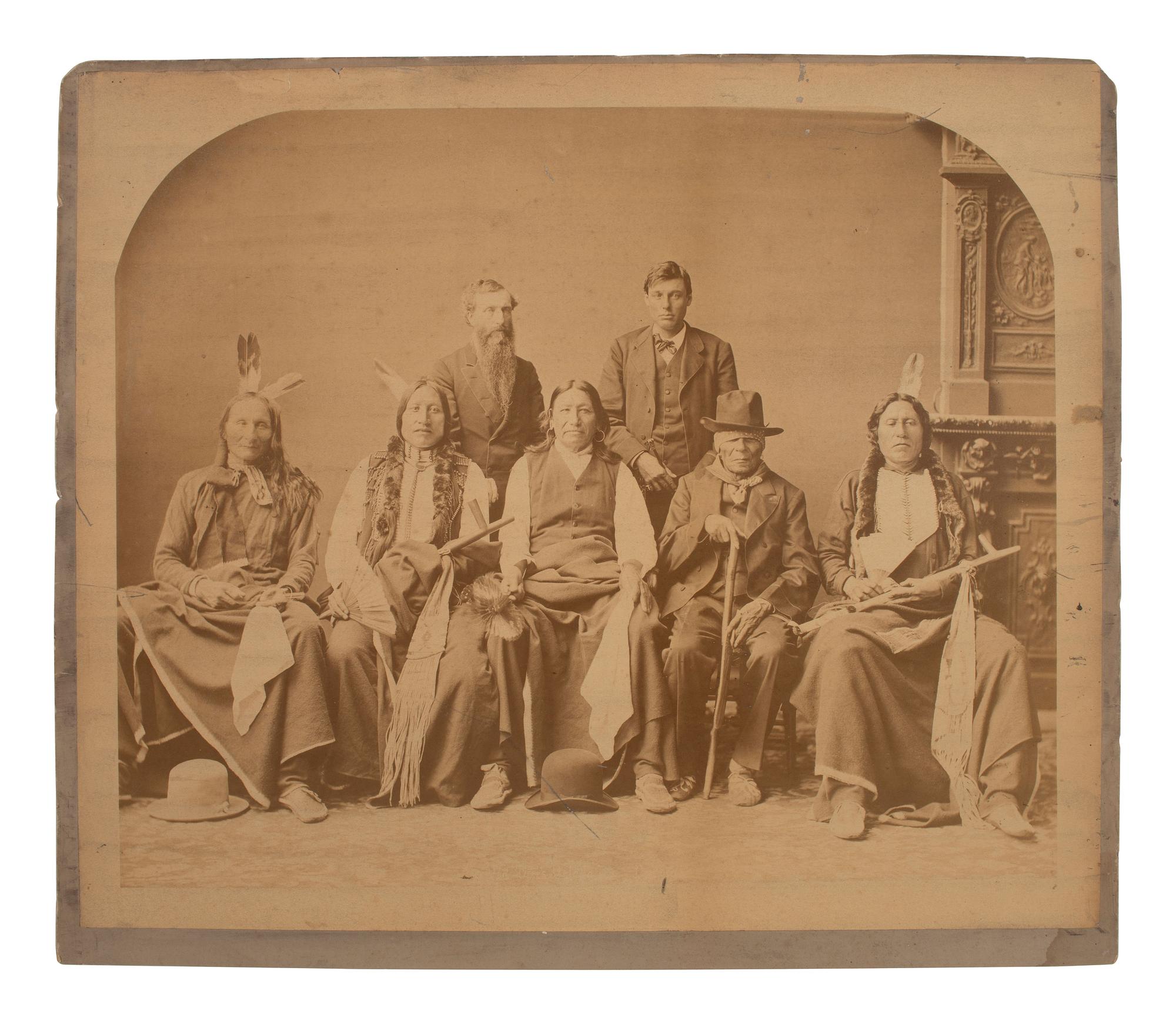 BELL, Charles M. (1848-1893), photographer. Albumen photograph of the Lakota Delegation of Spotted Tail. Washington, DC, 1880.