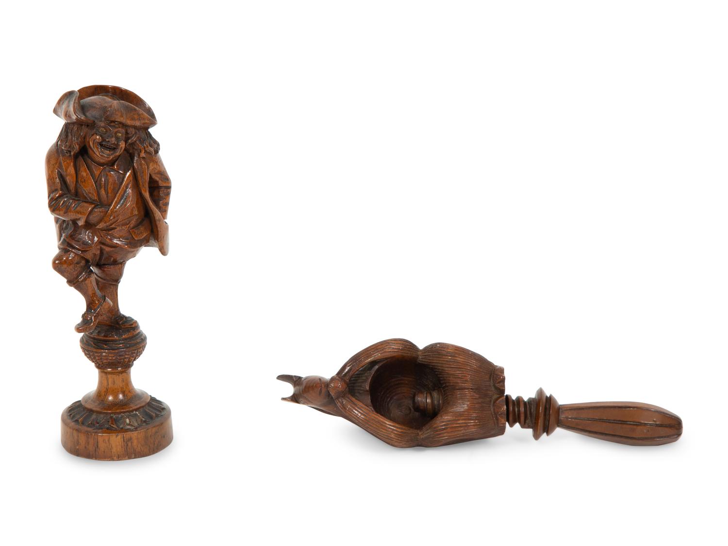 Two Continental Carved Nut Crackers