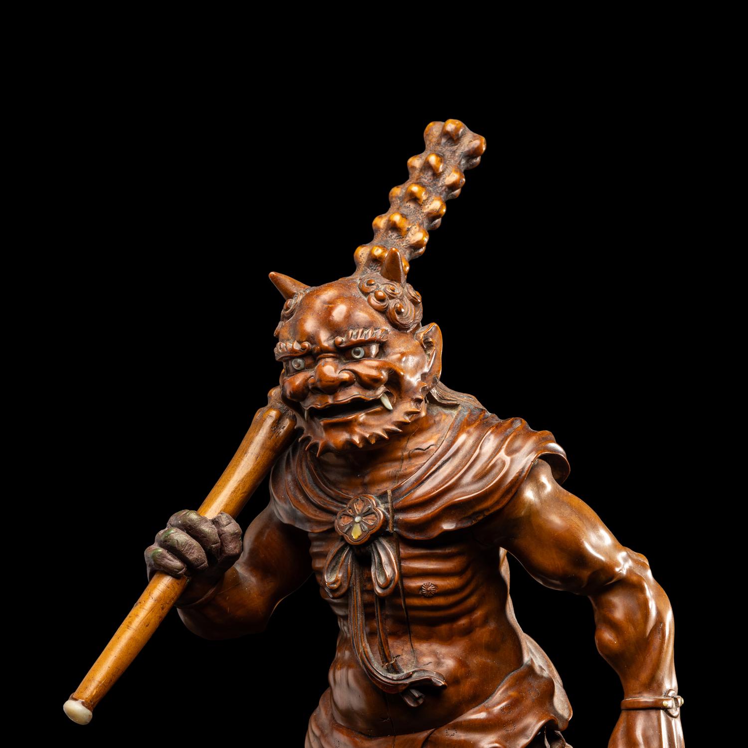 A Japanese Carved Boxwood Figure of an Oni, Meiji Period/Taisho Period