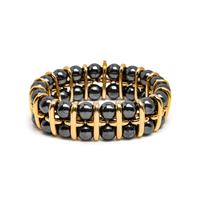 POIRAY, YELLOW GOLD AND HEMATITE BRACELET