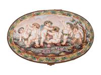 A Group of Capodimonte Porcelain Objects Including a Soup Tureen, Undertray and Hinged Box