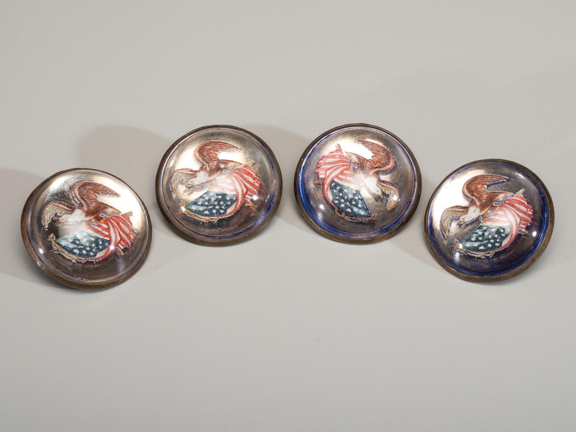 Four Patriotic Glass Bridle Rosettes