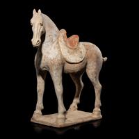 A Chinese Painted Pottery Horse, Tang Dynasty 唐 彩陶馬