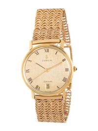 CORUM, REF. 89127 18K YELLOW GOLD DATE WATCH