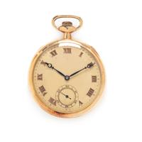 Gruen, 18K Yellow Gold 'Veri-Thin' Open Face Pocket Watch