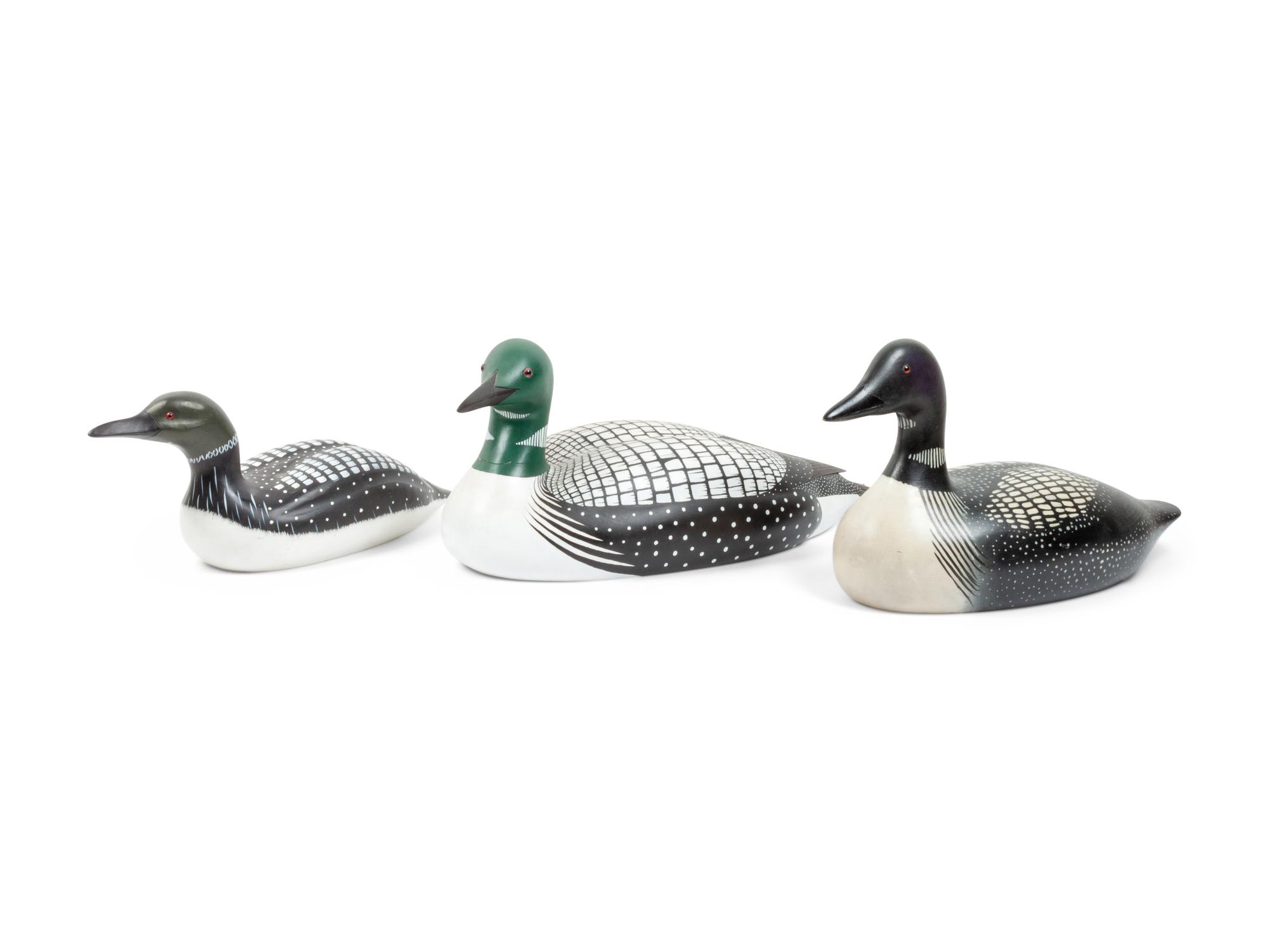 Six Carved and Polychrome Painted Loon Decoys
