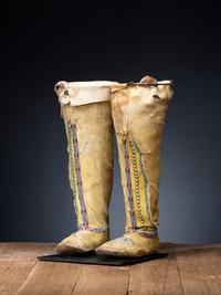 Kiowa Beaded Hide Boot Moccasins