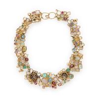 Multigem and Yellow Gold Collar Necklace