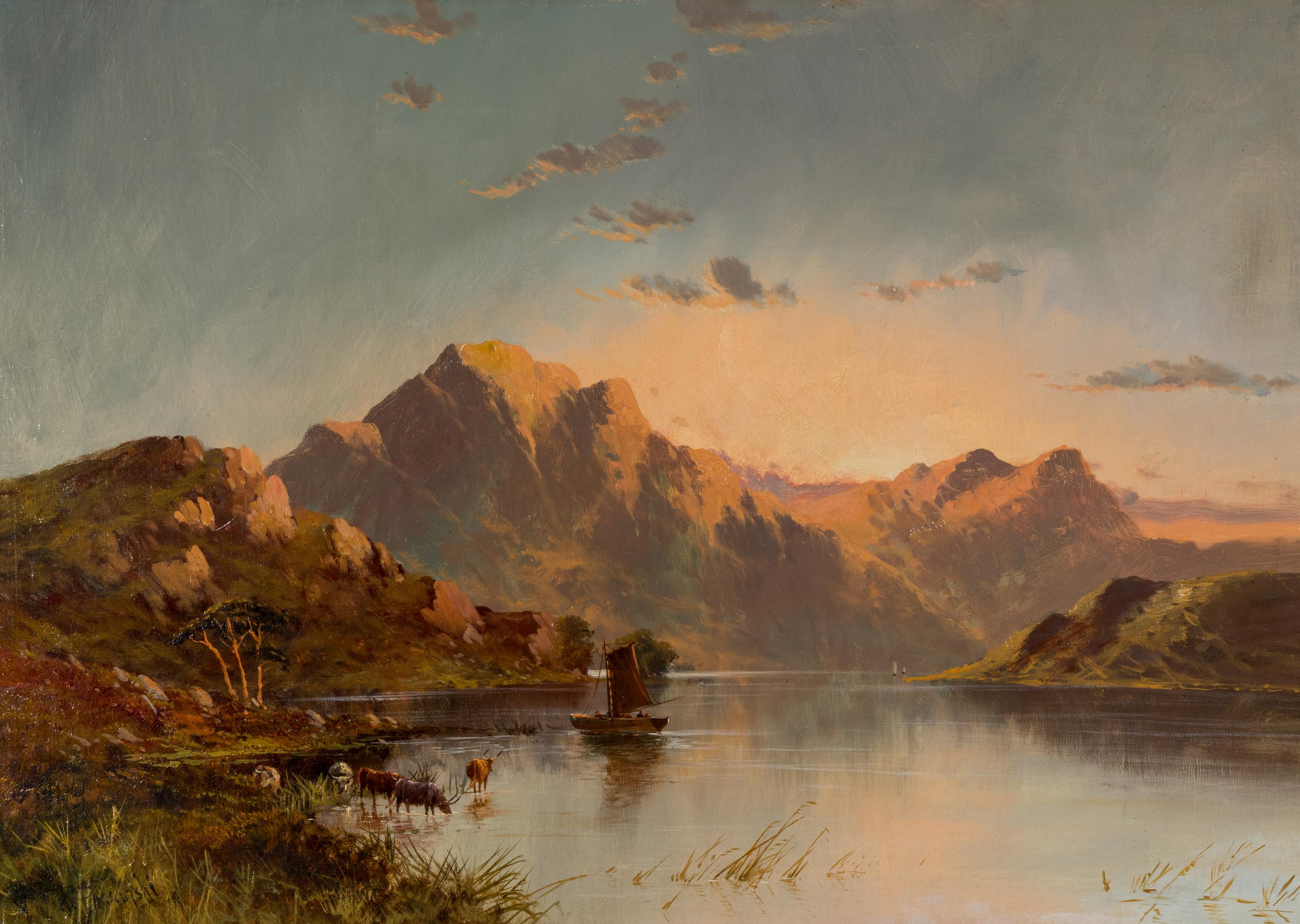 A Summer Sunset over a Scottish Loch