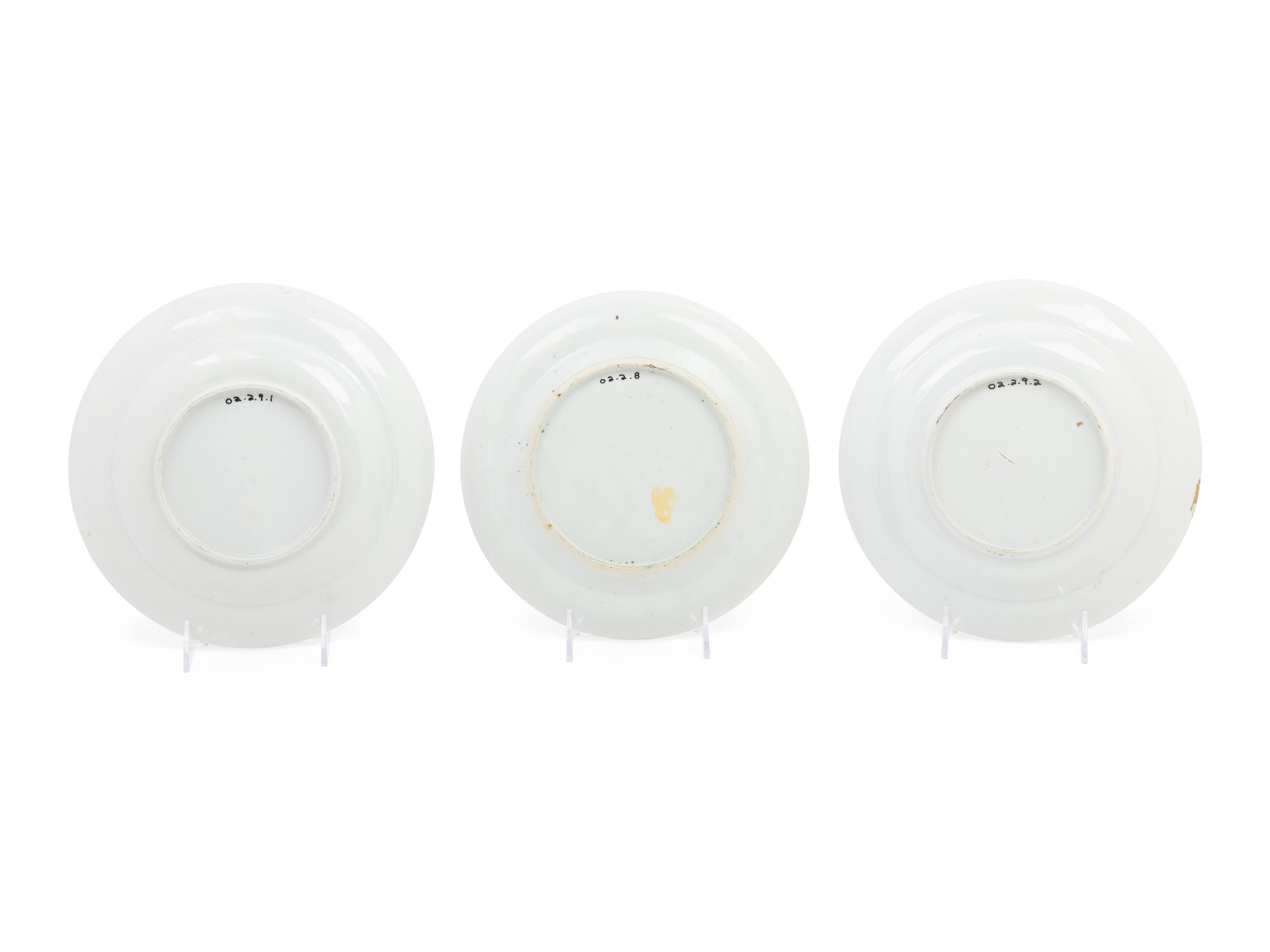 Five Chinese Export Famille Rose Porcelain Plates
