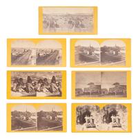 [WESTERN AMERICANA] 7 stereoviews of the west, incl. railroad and city scenes, possibly by RUSSELL.