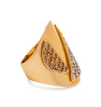 YELLOW GOLD, DIAMOND AND COLORED DIAMOND RING