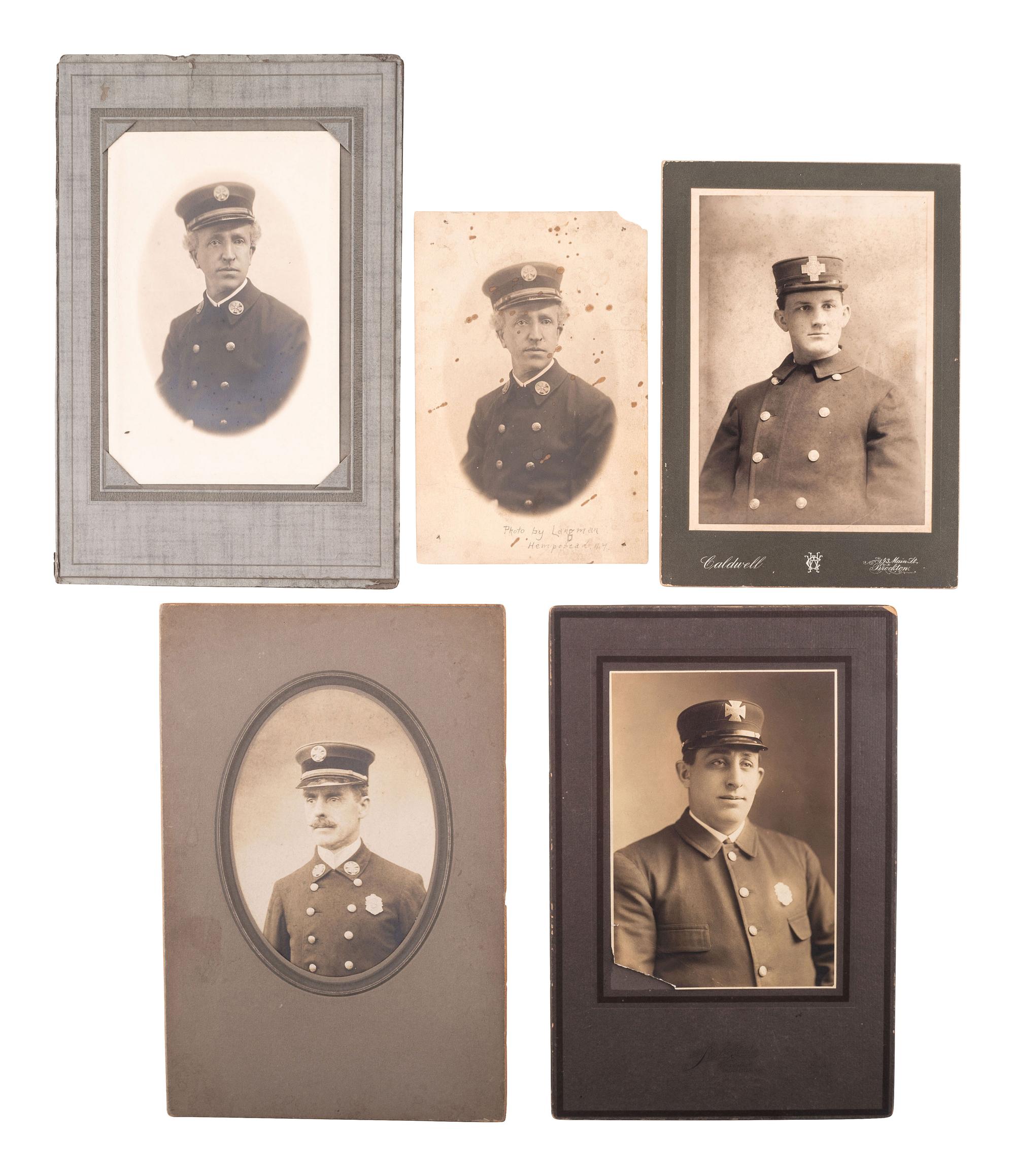[EARLY PHOTOGRAPHY] -- [OCCUPATIONAL]. A group of 19 images related to firefighting.