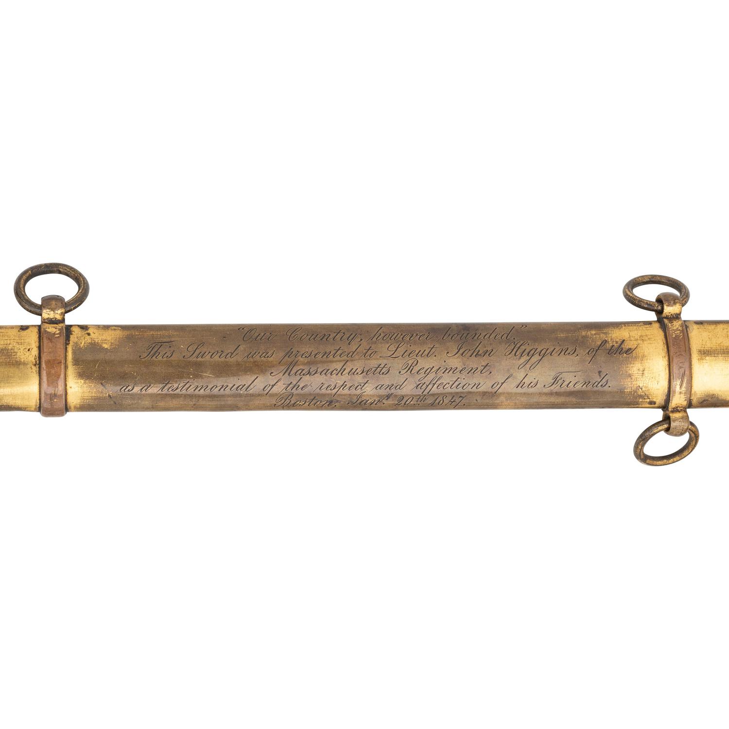 Ames Mexican War Presentation Sword of Lt. John Higgins - 1st Massachusetts Infantry
