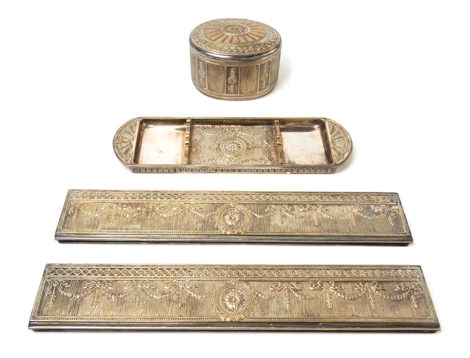 Tiffany Studios, an Adams pattern four-piece desk set