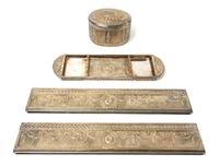 Tiffany Studios, an Adams pattern four-piece desk set