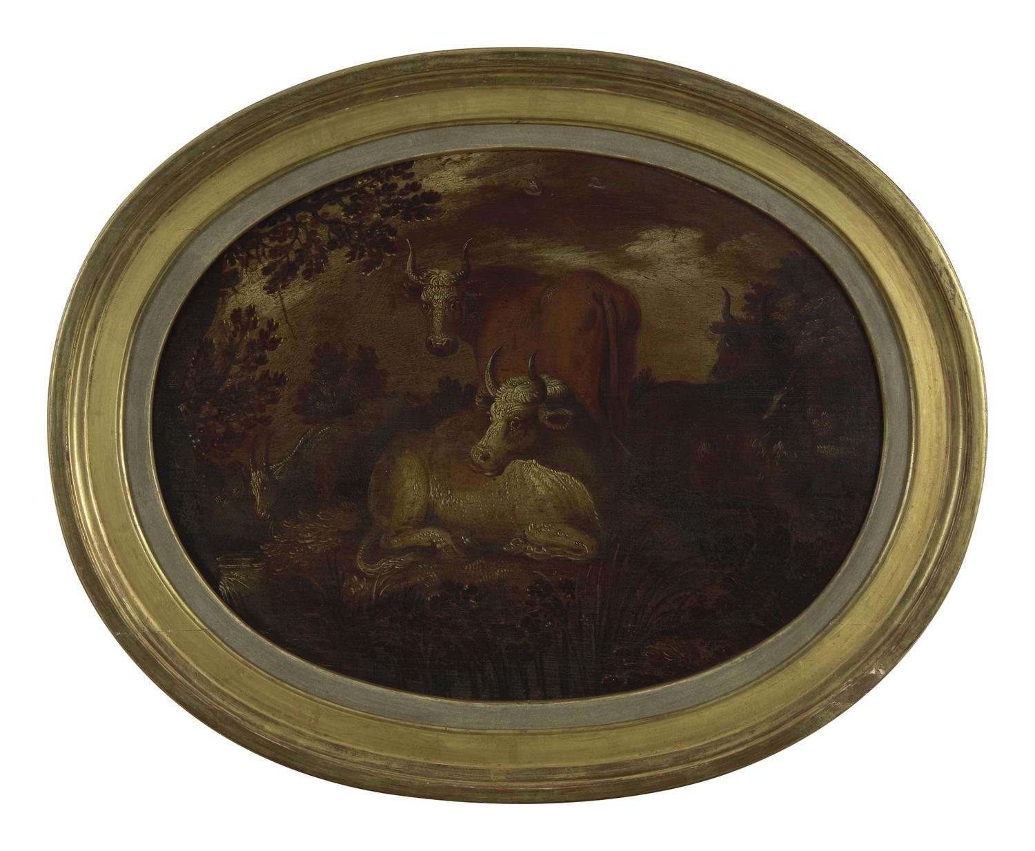 American School 19th Century, Cattle in a Lush Landscape