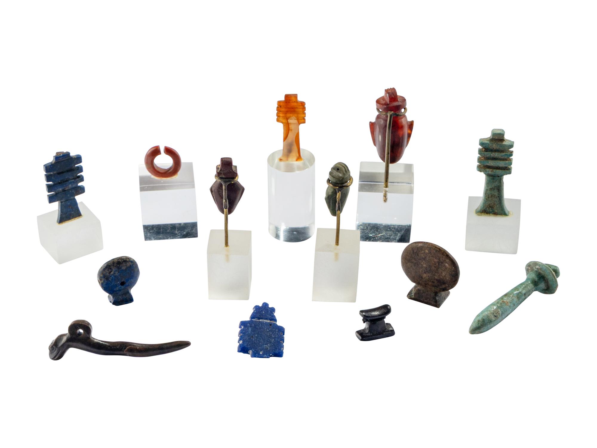 13 Egyptian Stone Amulets