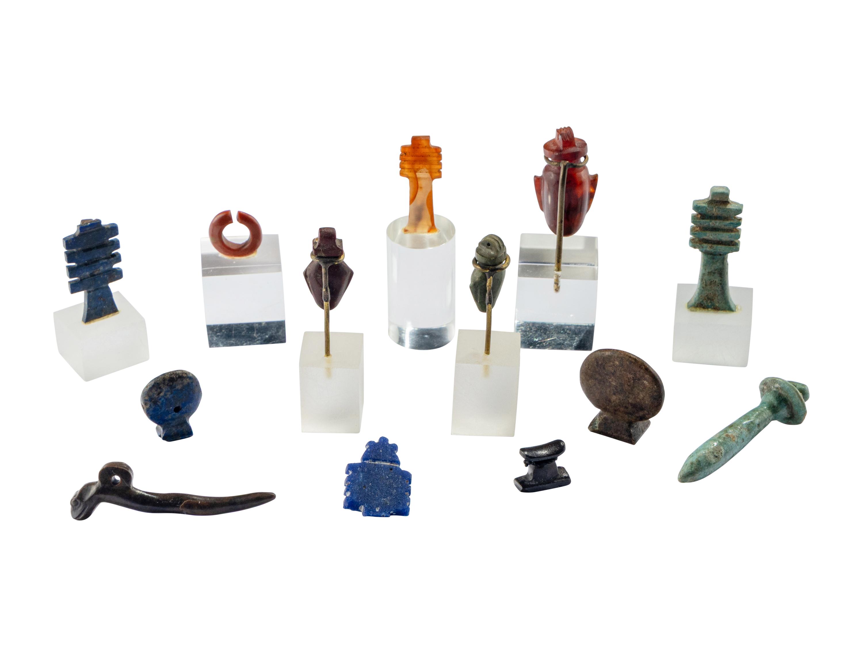 13 Egyptian Stone Amulets