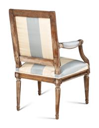 A Louis XVI Gray-Painted Fauteuil