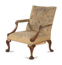 A George II Walunt Library Armchair