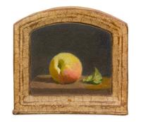 Robert Moore Kulicke, (American, 1924-2007), Peach and Leaf on Dark Background, 1984