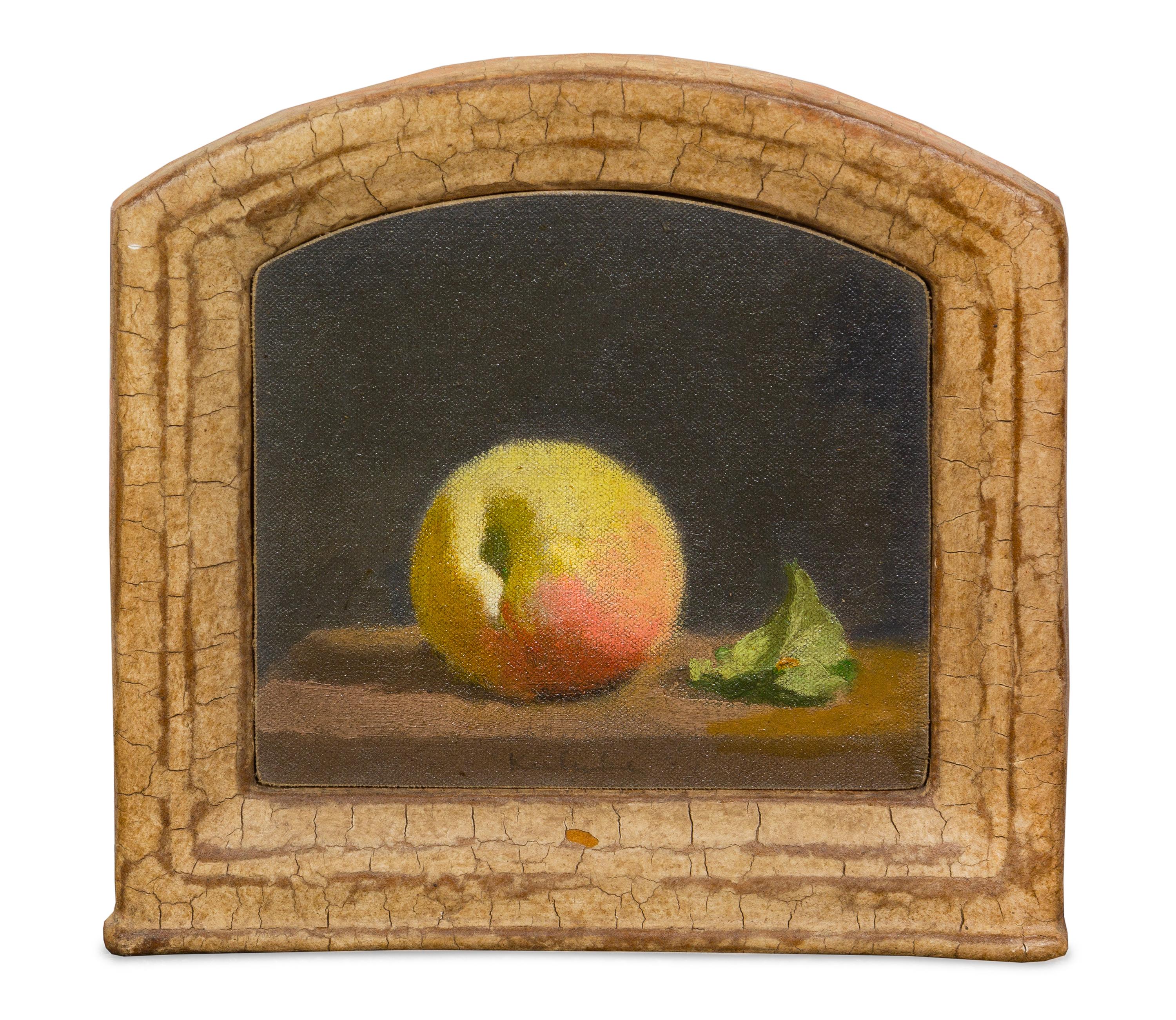 Robert Moore Kulicke, (American, 1924-2007), Peach and Leaf on Dark Background, 1984