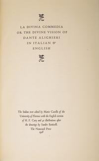 [Private Press] [Nonesuch Press] Alighieri, Dante. La Divina Commedia or the Divine Vision of Dante Alighieri in Italian & English