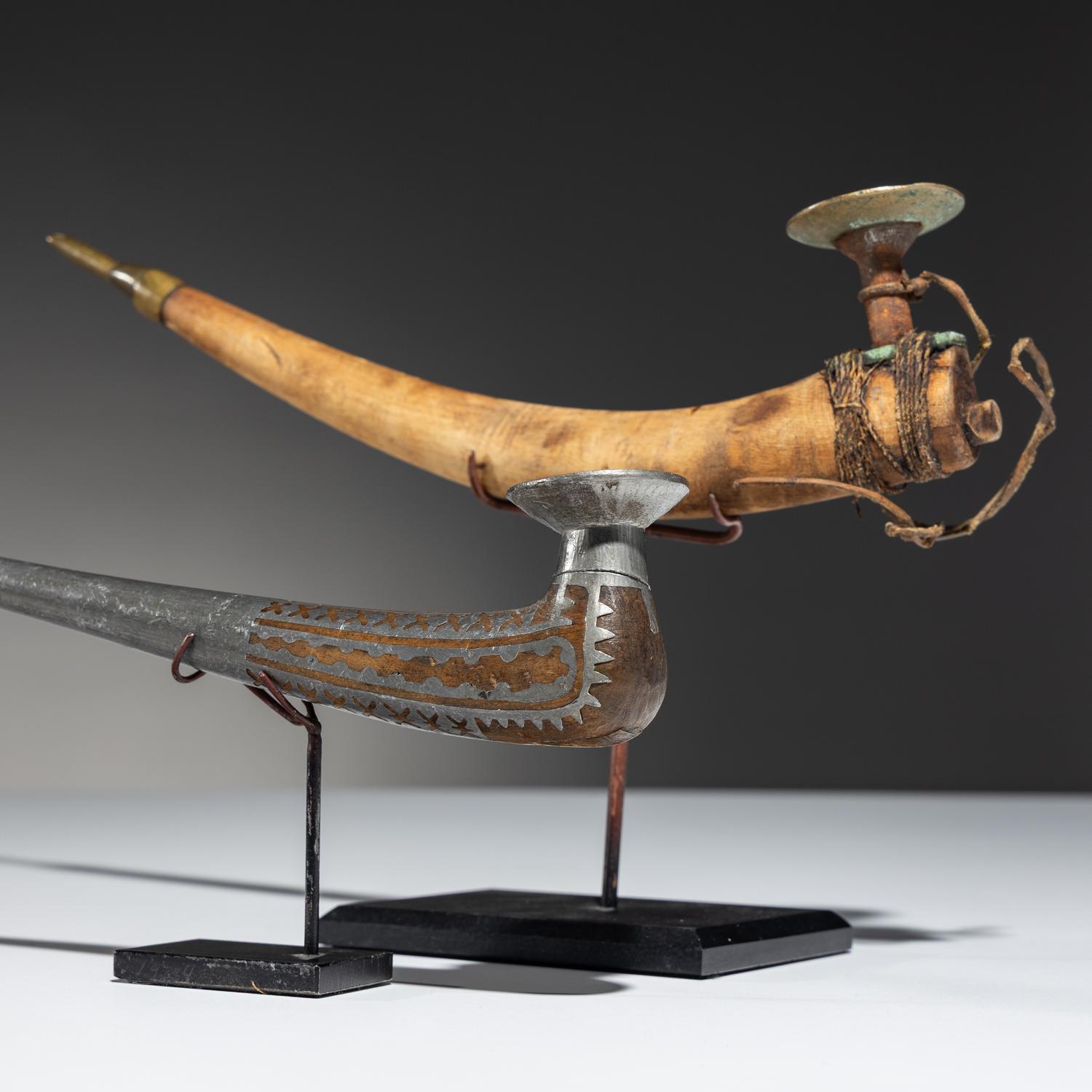 Siberian Wood and Pewter Pipes