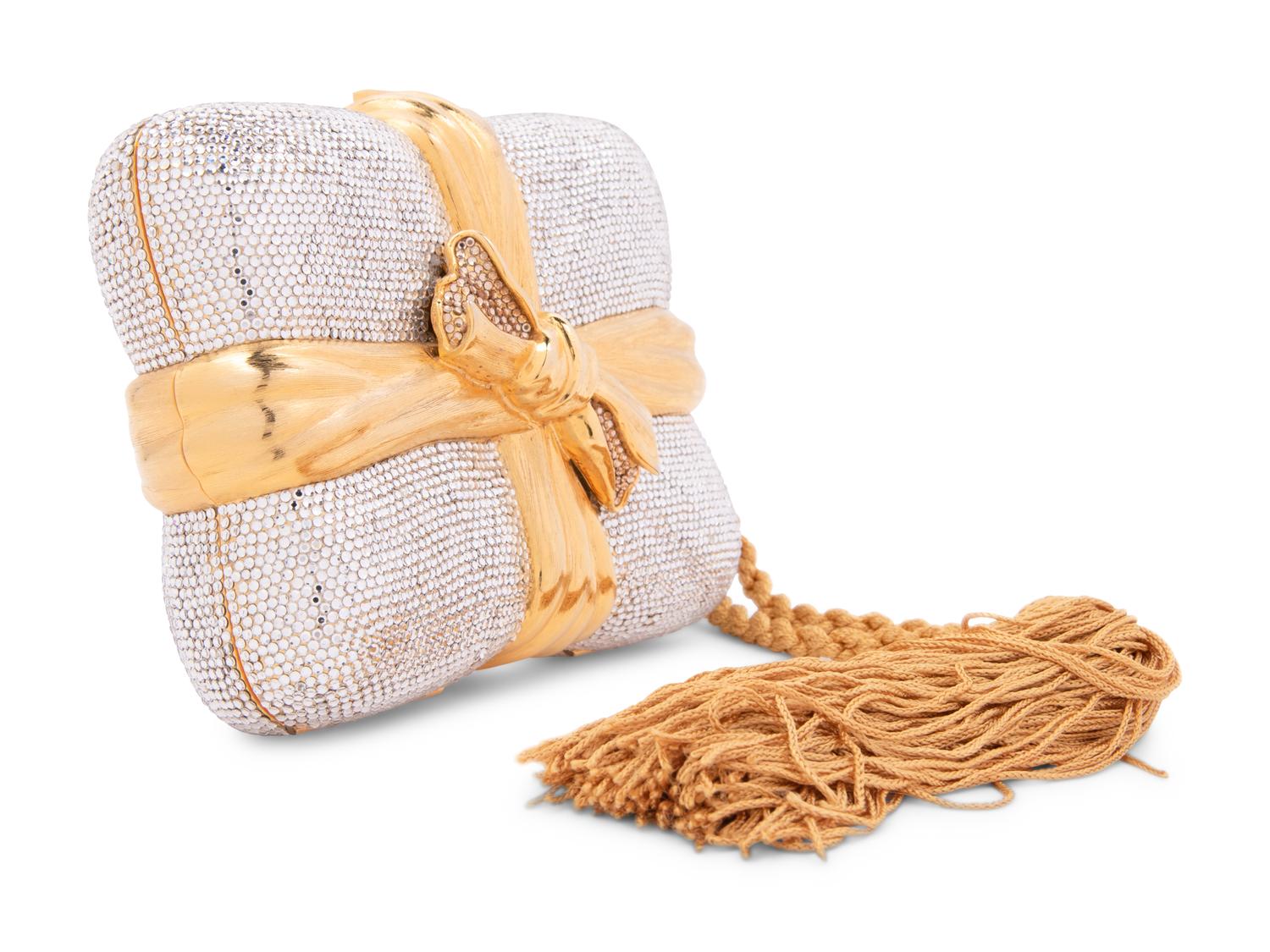 Judith Leiber Box and Bow Tasseled Minaudière