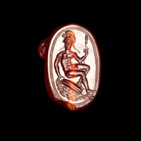 A Greek Carnelian Lion Gem